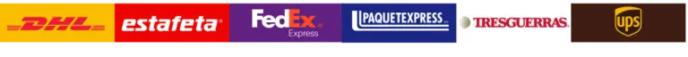 DHL, Estafeta, FedEx, Paquetexpress, Tresguerras y UPS